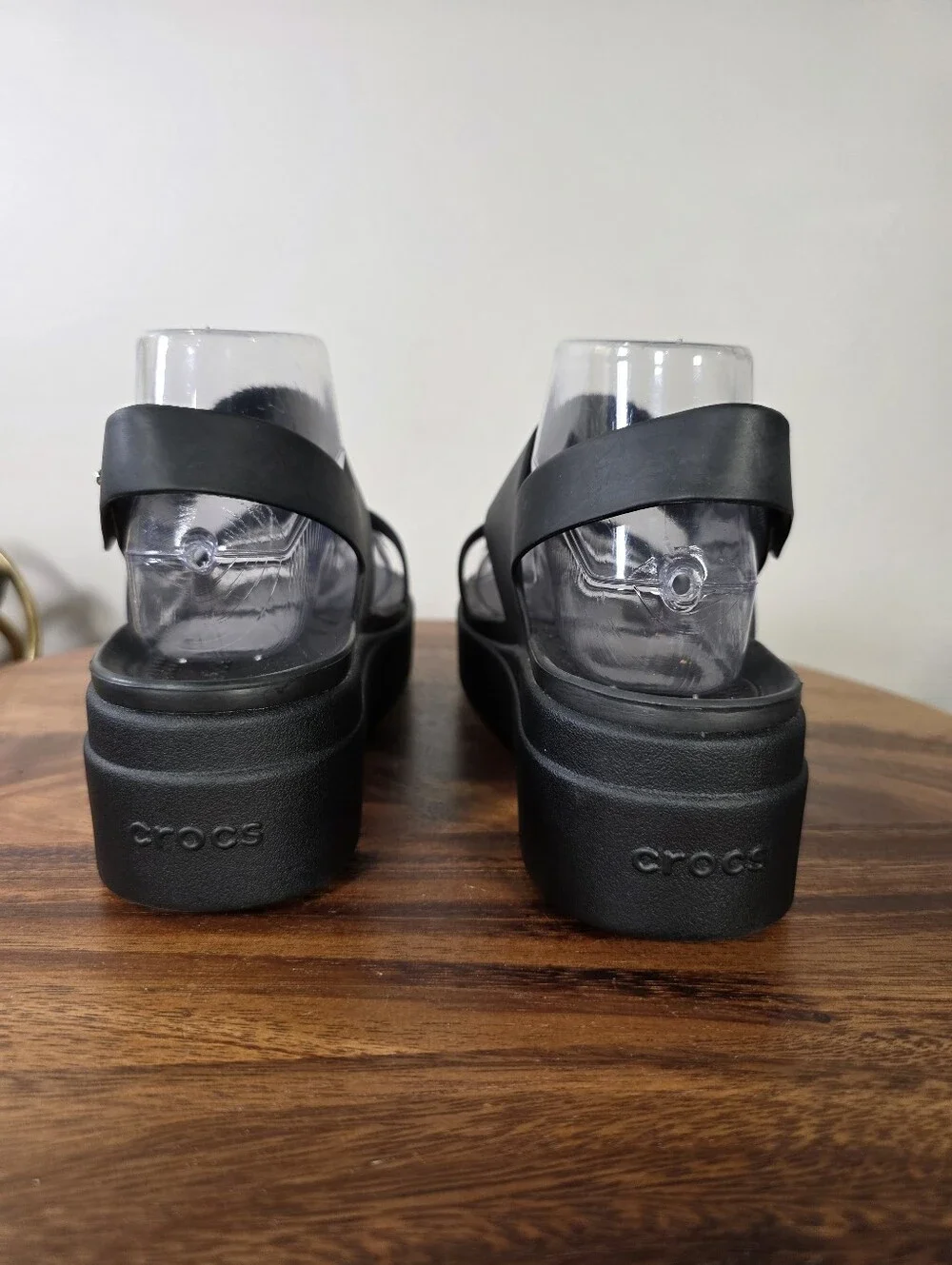 Crocs Brooklyn Low Wedge Platform Sandals Black Women's Size 9